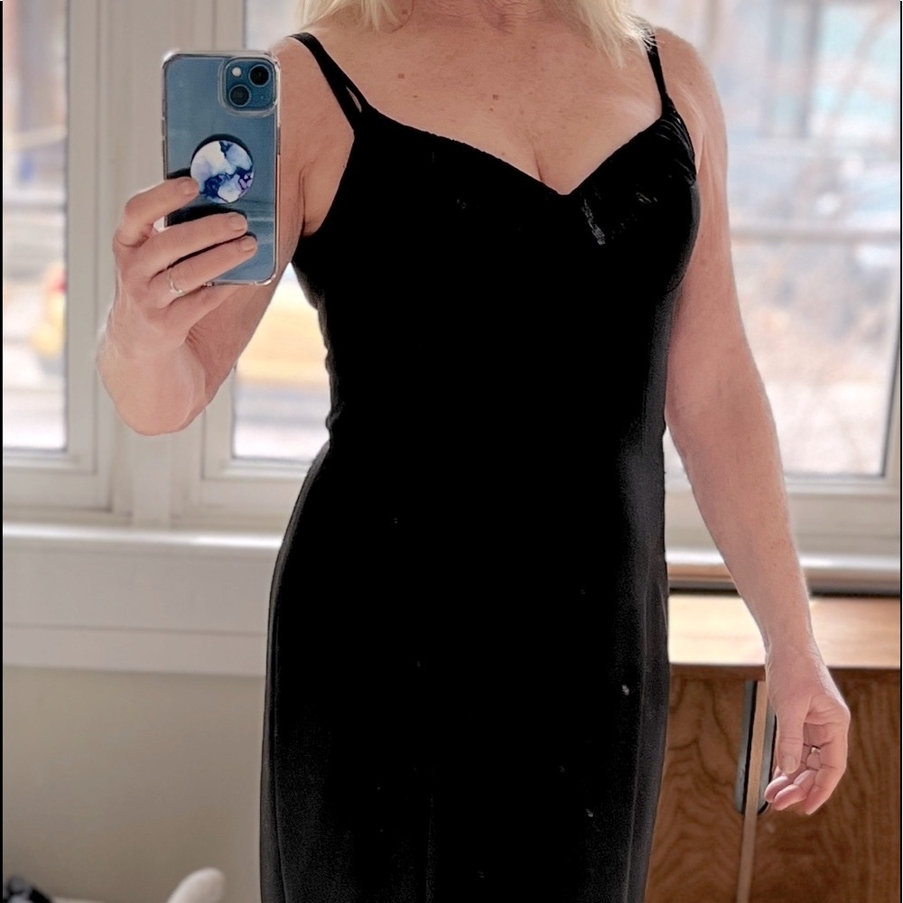 Frank Usher classic black evening dress NWOT